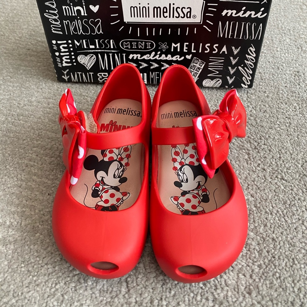 Mini Melissa Red Mini Mouse shoes size 7 USA